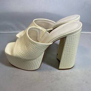 Schutz Darah White Croc Platform Sandal 9.5